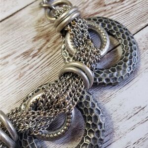 N318 Silver snake reptile chain necklace